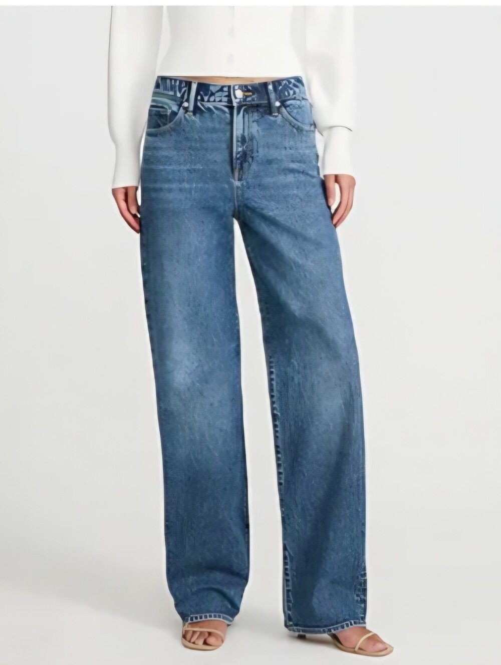 Express Relaxed Straight High Rise Women's Relaxed Blue Denim Jeans